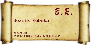 Bozsik Rebeka névjegykártya